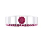 Pave Edge Verge Ruby Engagement Ring (0.35 CTW) Top Flat View