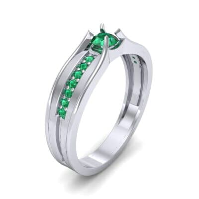 Centerpoint Emerald Engagement Ring (0.45 CTW) Perspective View