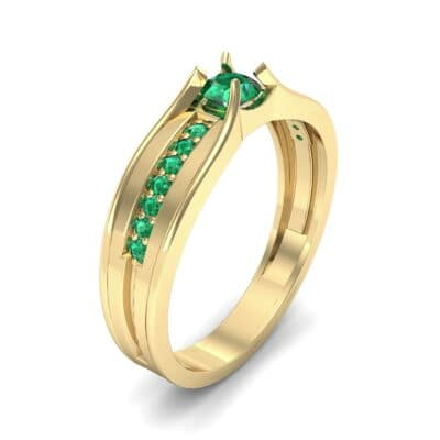 Centerpoint Emerald Engagement Ring (0.45 CTW) Perspective View