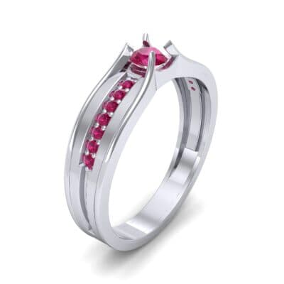 Centerpoint Ruby Engagement Ring (0.45 CTW) Perspective View