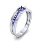 Centerpoint Blue Sapphire Engagement Ring (0.45 CTW) Perspective View