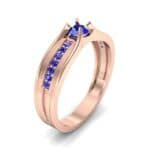 Centerpoint Blue Sapphire Engagement Ring (0.45 CTW) Perspective View