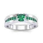 Centerpoint Emerald Engagement Ring (0.45 CTW) Top Dynamic View