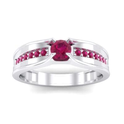 Centerpoint Ruby Engagement Ring (0.45 CTW) Top Dynamic View
