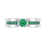 Centerpoint Emerald Engagement Ring (0.45 CTW) Top Flat View