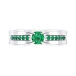 Centerpoint Emerald Engagement Ring (0.45 CTW) Top Flat View