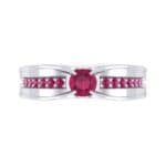 Centerpoint Ruby Engagement Ring (0.45 CTW) Top Flat View