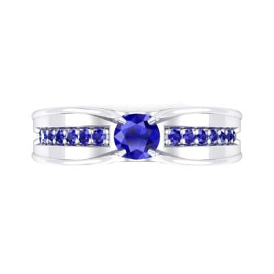 Centerpoint Blue Sapphire Engagement Ring (0.45 CTW) Top Flat View