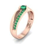 Pave Passage Emerald Engagement Ring (0.45 CTW) Perspective View
