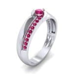 Pave Passage Ruby Engagement Ring (0.45 CTW) Perspective View