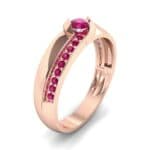 Pave Passage Ruby Engagement Ring (0.45 CTW) Perspective View