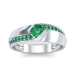 Pave Passage Emerald Engagement Ring (0.45 CTW) Top Dynamic View