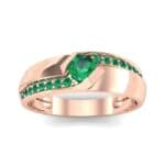 Pave Passage Emerald Engagement Ring (0.45 CTW) Top Dynamic View