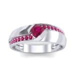 Pave Passage Ruby Engagement Ring (0.45 CTW) Top Dynamic View