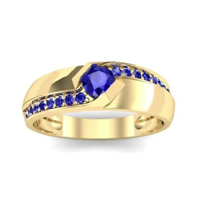 Pave Passage Blue Sapphire Engagement Ring (0.45 CTW) Top Dynamic View