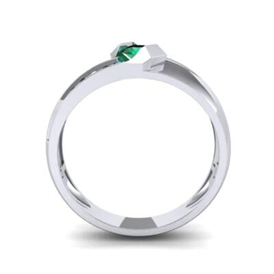 Pave Passage Emerald Engagement Ring (0.45 CTW) Side View