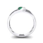 Pave Passage Emerald Engagement Ring (0.45 CTW) Side View