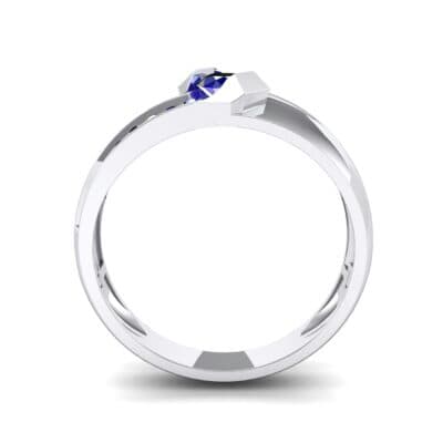 Pave Passage Blue Sapphire Engagement Ring (0.45 CTW) Side View