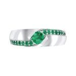 Pave Passage Emerald Engagement Ring (0.45 CTW) Top Flat View