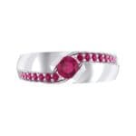Pave Passage Ruby Engagement Ring (0.45 CTW) Top Flat View