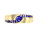 Pave Passage Blue Sapphire Engagement Ring (0.45 CTW) Top Flat View