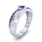 Harmony Blue Sapphire Bypass Engagement Ring (0.38 CTW) Perspective View