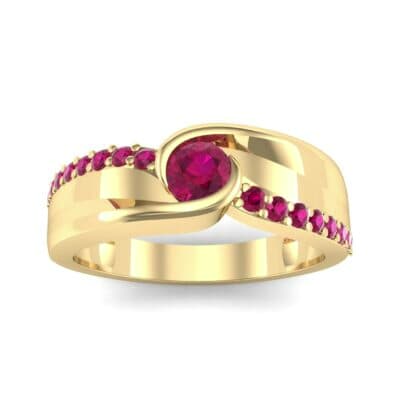 Harmony Ruby Bypass Engagement Ring (0.38 CTW) Top Dynamic View