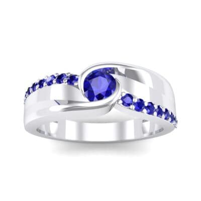 Harmony Blue Sapphire Bypass Engagement Ring (0.38 CTW) Top Dynamic View