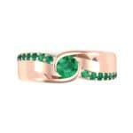 Harmony Emerald Bypass Engagement Ring (0.38 CTW) Top Flat View