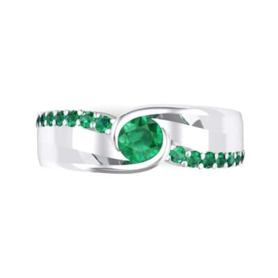 Harmony Emerald Bypass Engagement Ring (0.38 CTW) Top Flat View