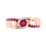 Harmony Ruby Bypass Engagement Ring (0.38 CTW) Top Flat View