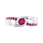 Harmony Ruby Bypass Engagement Ring (0.38 CTW) Top Flat View