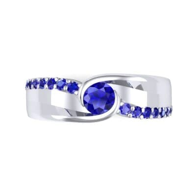Harmony Blue Sapphire Bypass Engagement Ring (0.38 CTW) Top Flat View
