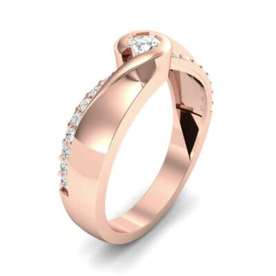 Pave Swirl Diamond Bypass Engagement Ring (0.34 CTW) Perspective View