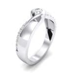 Pave Swirl Diamond Bypass Engagement Ring (0.34 CTW) Perspective View
