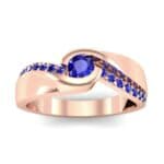 Pave Swirl Blue Sapphire Bypass Engagement Ring (0.34 CTW) Top Dynamic View