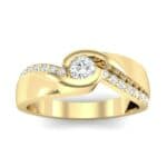 Pave Swirl Diamond Bypass Engagement Ring (0.34 CTW) Top Dynamic View