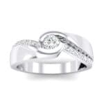 Pave Swirl Crystal Bypass Engagement Ring (0.34 CTW) Top Dynamic View