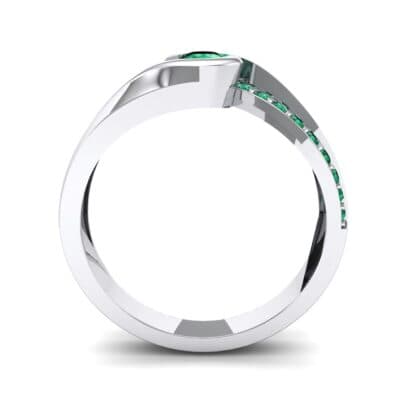 Pave Swirl Emerald Bypass Engagement Ring (0.34 CTW) Side View