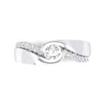 Pave Swirl Crystal Bypass Engagement Ring (0.34 CTW) Top Flat View