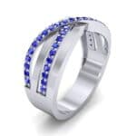Split-Shank Overpass Blue Sapphire Ring (0.64 CTW) Perspective View