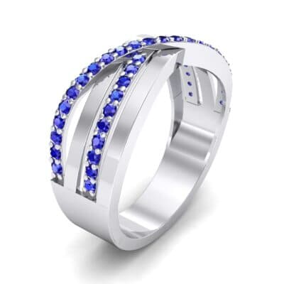Split-Shank Overpass Blue Sapphire Ring (0.64 CTW) Perspective View