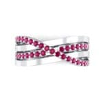 Split-Shank Overpass Ruby Ring (0.64 CTW) Top Flat View
