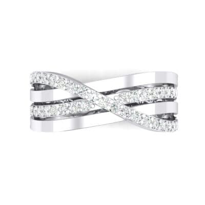 Split-Shank Overpass Crystal Ring (0.64 CTW) Top Flat View