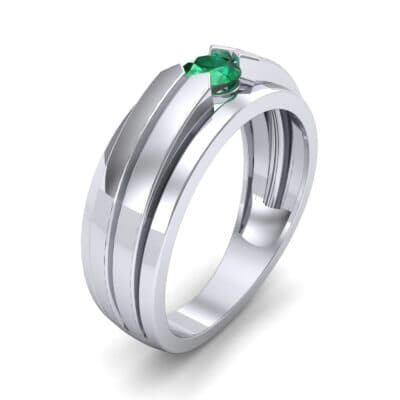 Elevation Solitaire Emerald Ring (0.32 CTW) Perspective View