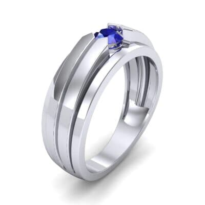 Elevation Solitaire Blue Sapphire Ring (0.32 CTW) Perspective View