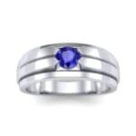 Elevation Solitaire Blue Sapphire Ring (0.32 CTW) Top Dynamic View