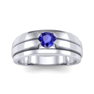 Elevation Solitaire Blue Sapphire Ring (0.32 CTW) Top Dynamic View