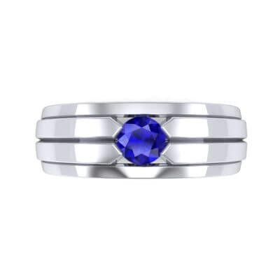 Elevation Solitaire Blue Sapphire Ring (0.32 CTW) Top Flat View