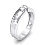 Half-Bezel Crystal Engagement Ring (0.3 CTW) Perspective View